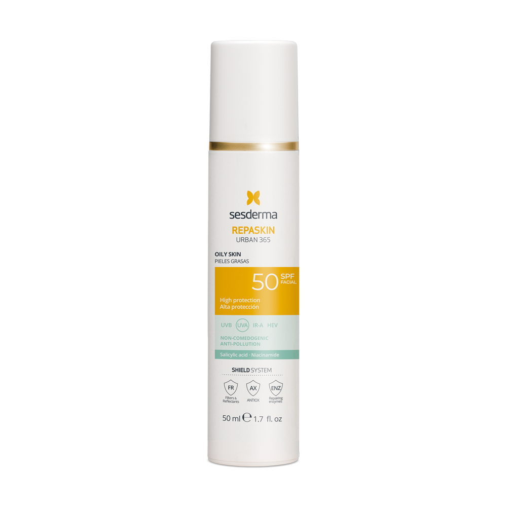 SESDERMA REPASKIN URBAN 365 Oily Skin SPF50, 50ml | Saules aizsargkrēms taukainai un problemātiskai ādai, 50 ml