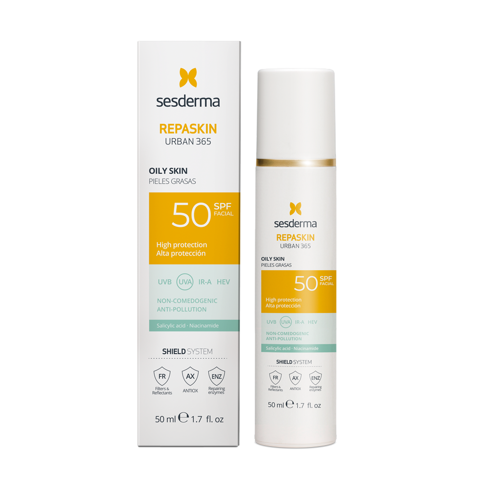 SESDERMA REPASKIN URBAN 365 Oily Skin SPF50, 50ml | Saules aizsargkrēms taukainai un problemātiskai ādai, 50 ml